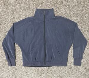 Lululemon Brushed Softstreme Funnel-Neck Zip Up Jacket Slate Gray Size 4